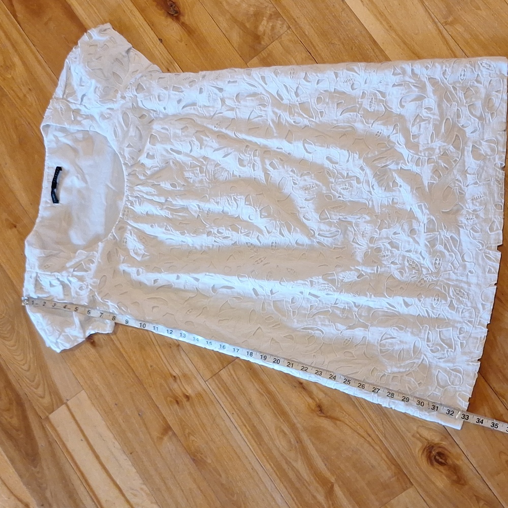 Robert Rodriguez Puffed Short Sleeve White Babydoll Cotton Dress Size 6 - Picture 11 of 12